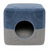 Luxury Cat Cube House – Velvet & Houndstooth by Canes Venatici