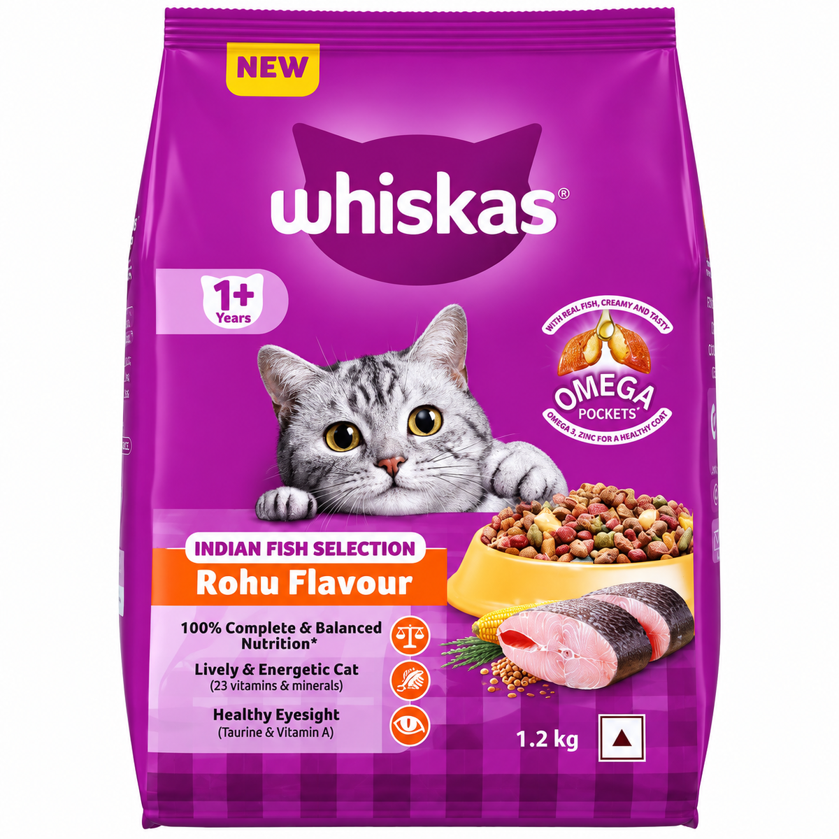 Whiskas Rohu Fish Flavour Adult Cat Dry Food