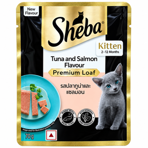 Sheba Tuna & Salmon Flavour Premium Loaf Kitten Wet Food