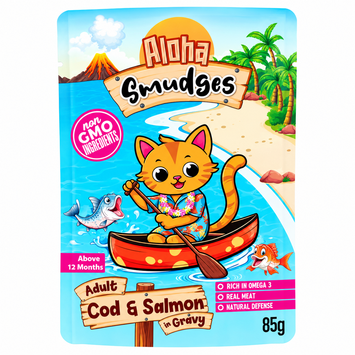 Aloha Smudges Cod And Salmon In Gravy Adult Cat Wet Food
