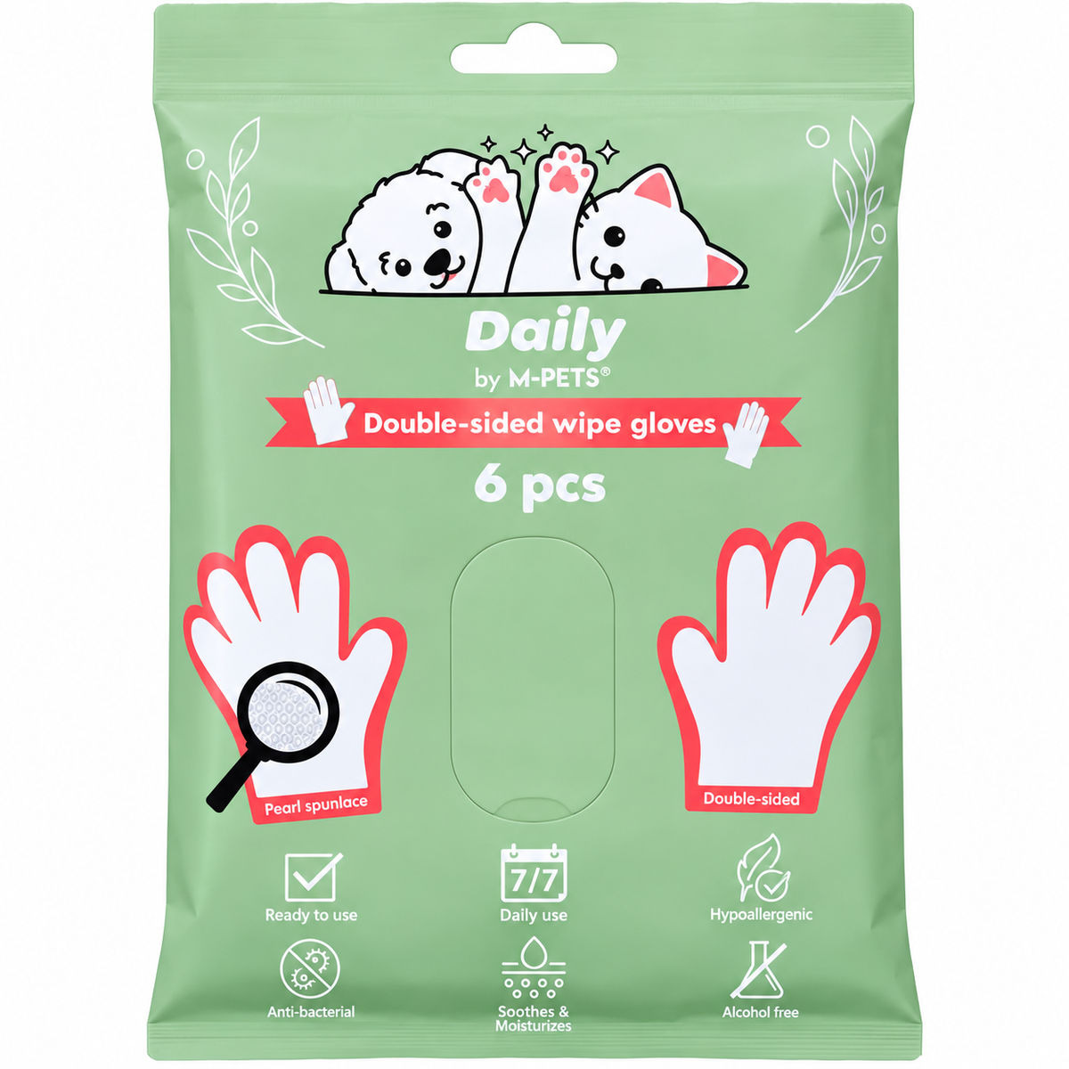 M-Pets Daily Double-Sided Wipe Gloves