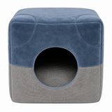 Luxury Cat Cube House – Velvet & Houndstooth by Canes Venatici