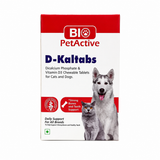 Bio Petactive D-Kaltabs Dicalcium Phosphate & Vitamin D3 Chewable Tablets for Dogs & Cats