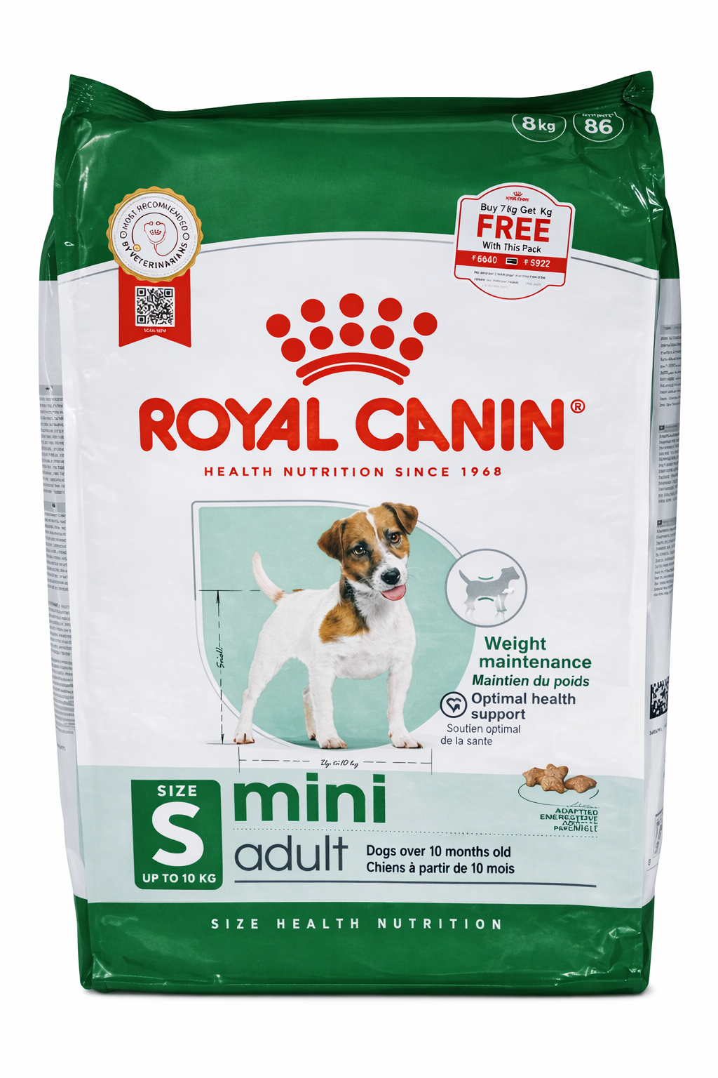Royal Canin Mini Adult Dog Dry Food 7 kg With Free 1 kg Inside