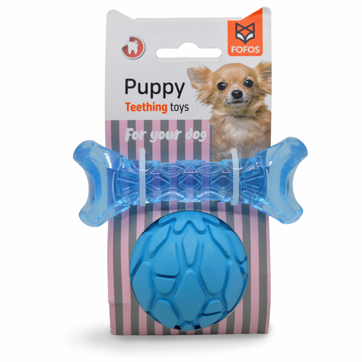Fofos Milk Bone & Ball Puppy Teething Dog Toy Set