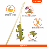 Fofos Crocodile Cat Teaser Wand Toy