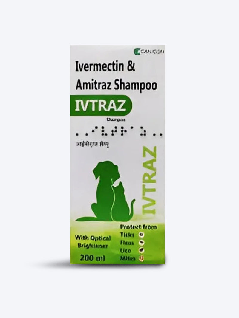 Canicon: Ivtraz Shampoo- Ivermectin & Amitraz (Anti-Parasitic) Medicated Shampoo for Dogs & Cats