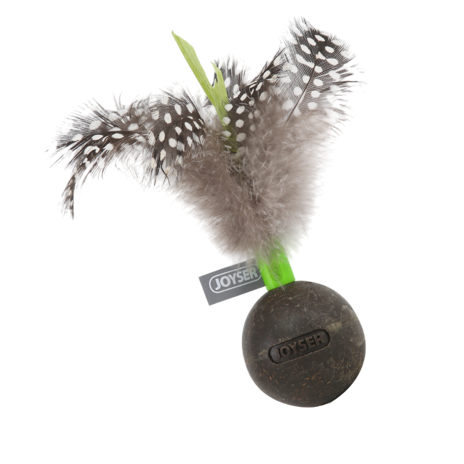 Joyser Catnip Ball With Feather Brown/ Green Cat Toy