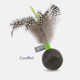 Joyser Catnip Ball With Feather Brown/ Green Cat Toy