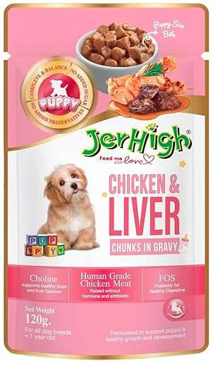 Jerhigh Chicken & Liver Chunks In Gravy Puppy Pouch