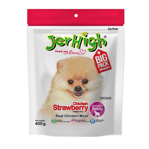 JerHigh : Chicken Strawberry Stick – Real Chicken Meat Dog Treat (Big Pack)