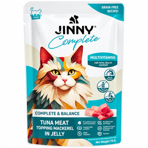 Jinny Multivitamins Tuna Meat Topping Mackerel In Jelly Adult Cat Pouch
