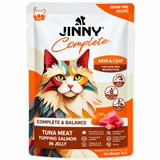 Jinny Skin & Coat Grain Free Tuna Meat Topping Salmon In Jelly Adult Cat Pouch