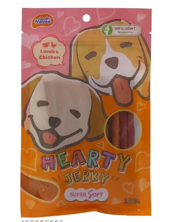 NOVEE : Lamb & Chicken Jerky Treats - Dual-Flavor Dog Treats with Glucosamine