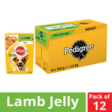 Pedigree Adult With Lamb In Jelly 100g Pouch - Pack of 12