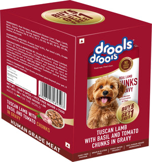 Drools Tuscan Lamb With Basil & Tomato Chunks In Gravy Pouch Buy 5 Get 1 Free