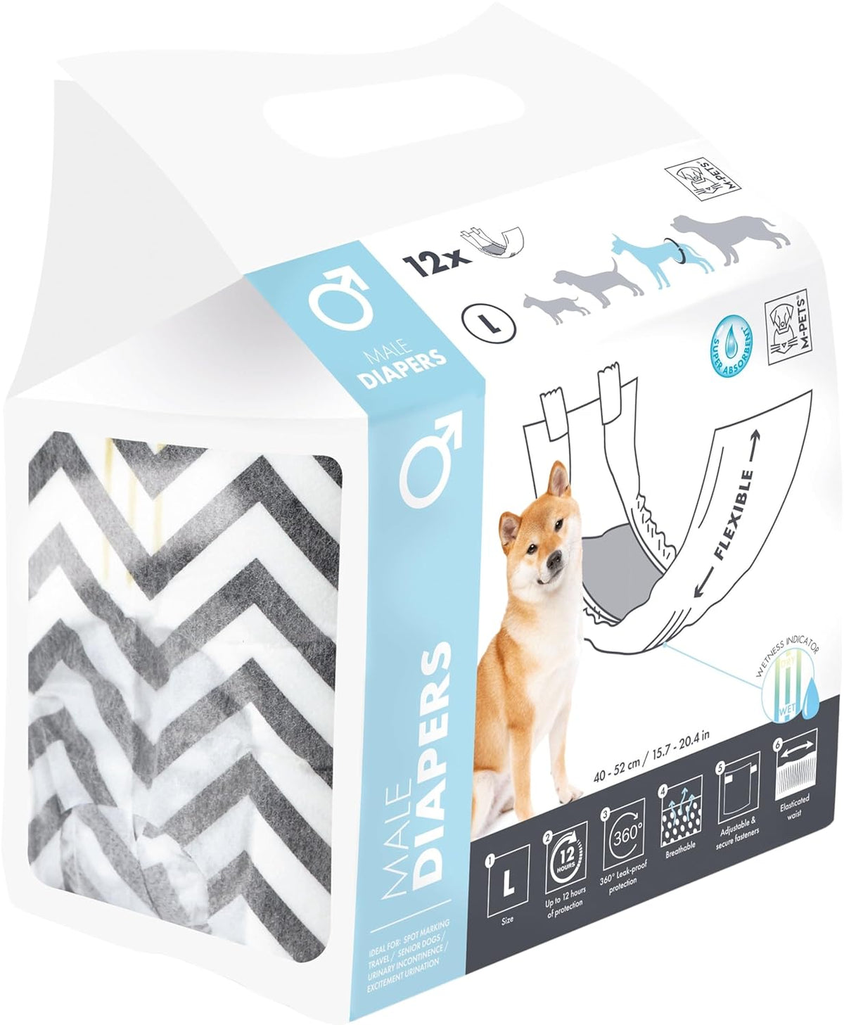 M- Pets Diapers For Male Dog Large