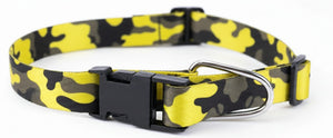 Kennel Adjustable Printed Nylon Dog Collar with Click Buckle – Leopard Yellow Print