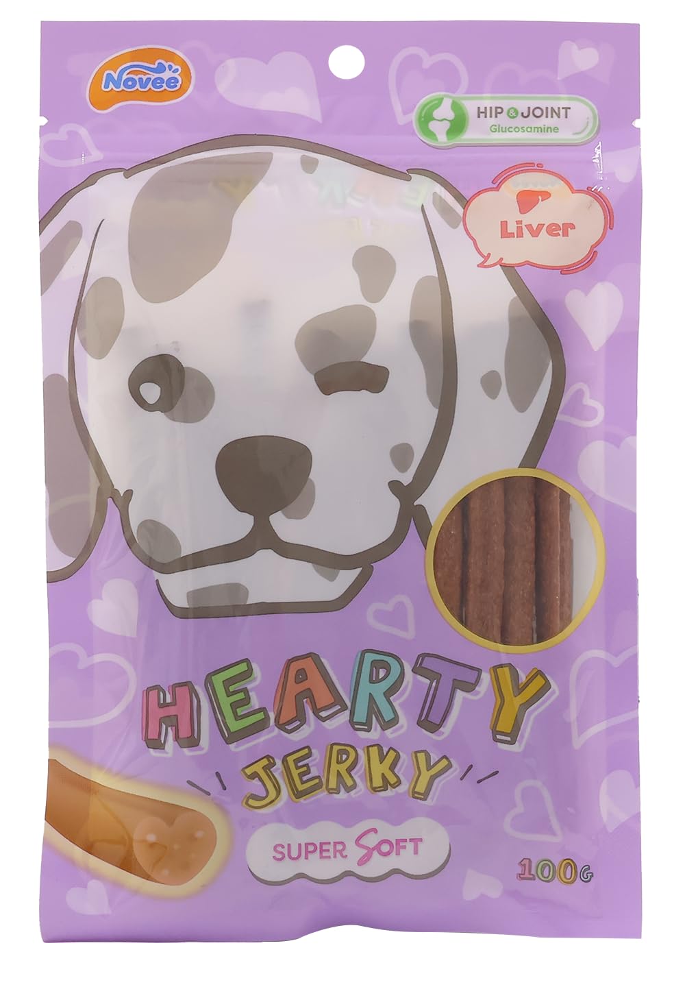 NOVEE : Liver Jerky Treats with Glucosamine - Training Dog Treats