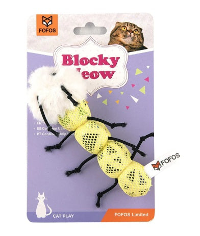Fofos Blocky Meow Caterpillar Worm Cat Toy