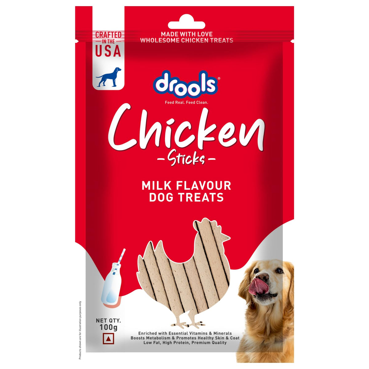 Drools Milk Flavour Chicken Stick Dog Treats