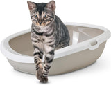 Outward Hound Gizmo Cat Litter Tray With Rim - Twilight Blue