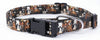 Kennel Adjustable Printed Nylon Dog Collar with Click Buckle – Multi Face Brown Print