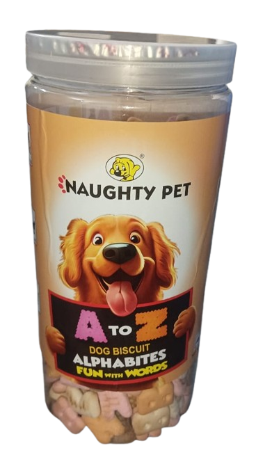 Naughty Pet A to Z Alphabites Fun With Words Dog Biscuits