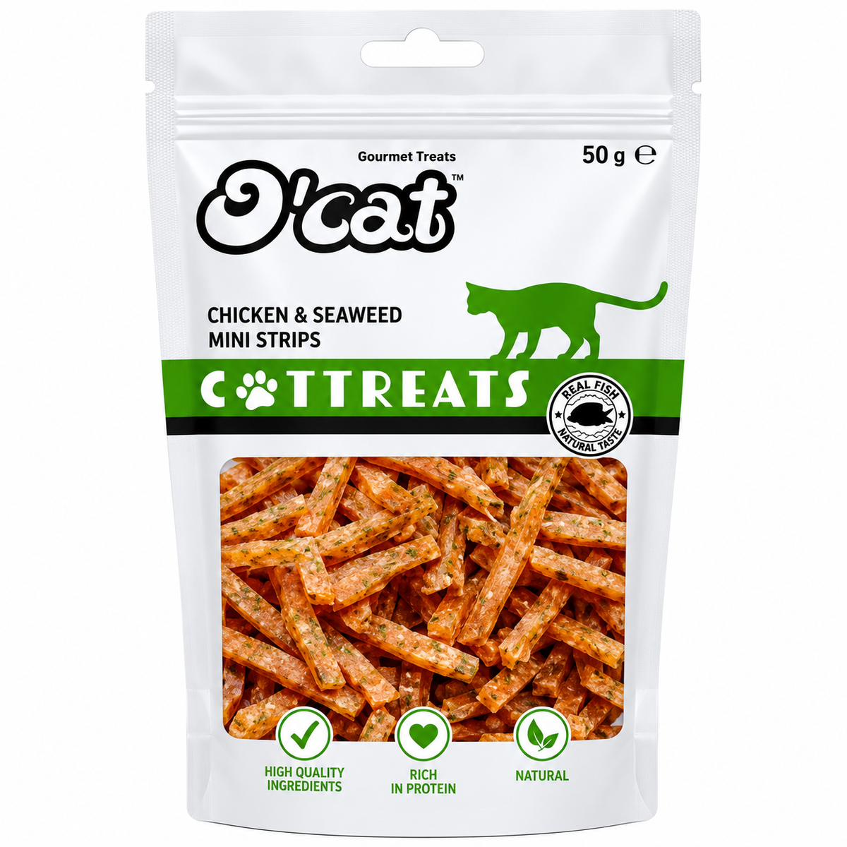 O'Cat Chicken & Seaweed Mini Strips For Cats