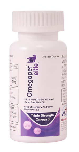 MPS Animal Healthcare Omegapet Elite Triple Strenght Omega 3 Fish Oil Softgel Capsules