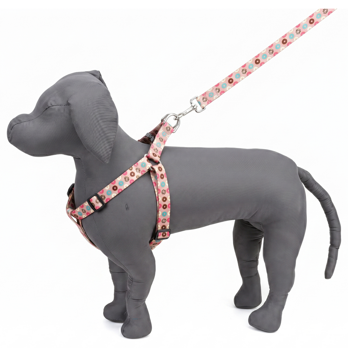 Kennel Pink Donuts Printed Padded Click Lock Adjustable Harness