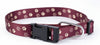 Kennel Adjustable Printed Nylon Dog Collar with Click Buckle – Purple Paws Print