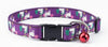 Kennel Adjustable Printed Puppy & Cat Collar with Click Buckle - Purple Unicorns Print