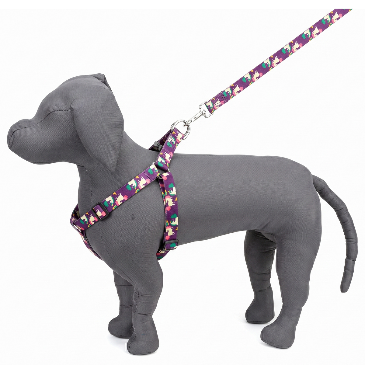 Kennel Purple Unicorn Printed Padded Click Lock Adjustable Harness