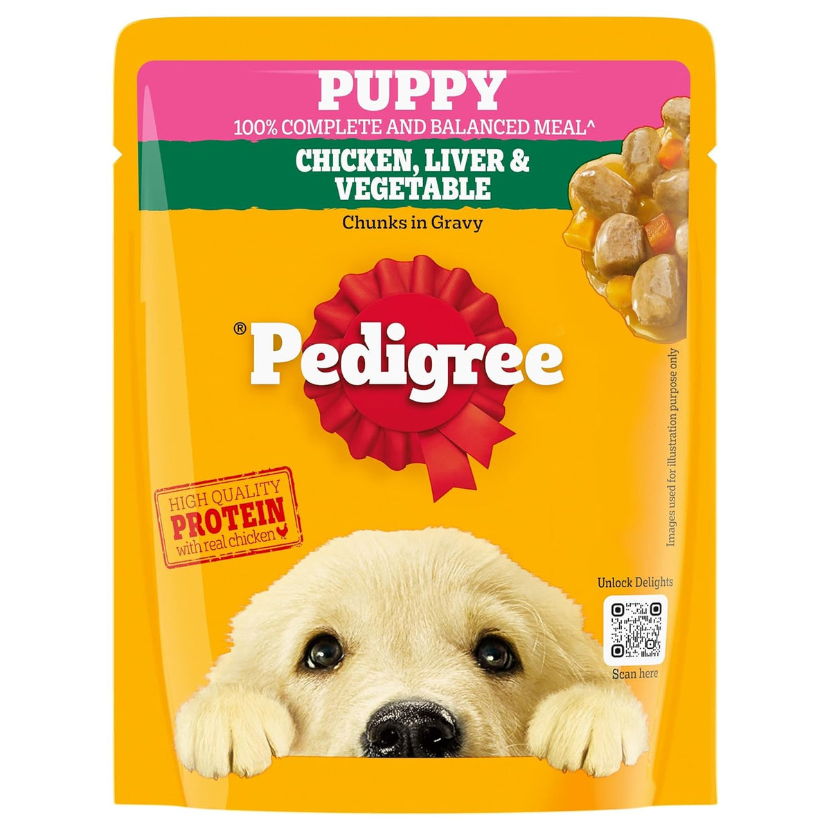 Pedigree Puppy Pouch Chicken, Liver & Vegetable Chunks In Gravy