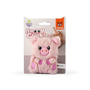 Fofos Floppy Crinkle Pig Catnip Cat Toy
