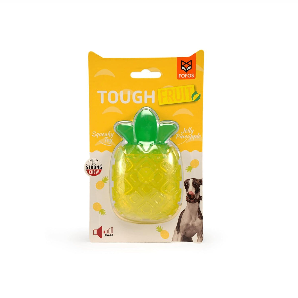 FOFOS Tough Fruit Jelly Pineapple Squeaky Dog Chew Toy