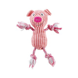 Outward Hound Ranch Roperz Pig Plush Squeaky Dog Toy - Pink