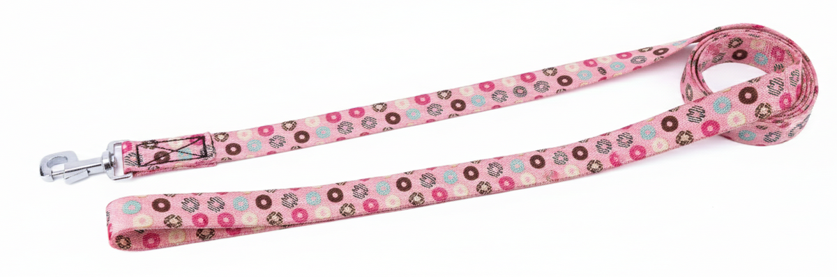 Kennel Pink Donuts Print Nylon Dog Leash