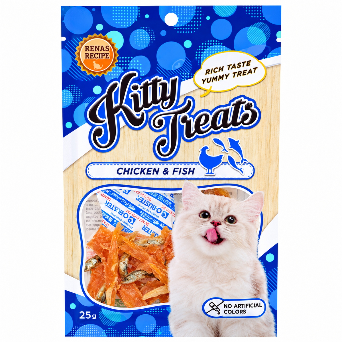 Rena's Kitty Treats Spiral Soft Chicken & Fish