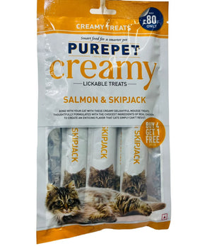 Purepet Creamy Salmon & Skipjack Lickable Cat Treat