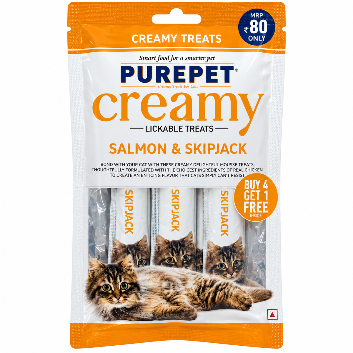 Purepet Creamy Salmon & Skipjack Lickable Cat Treat