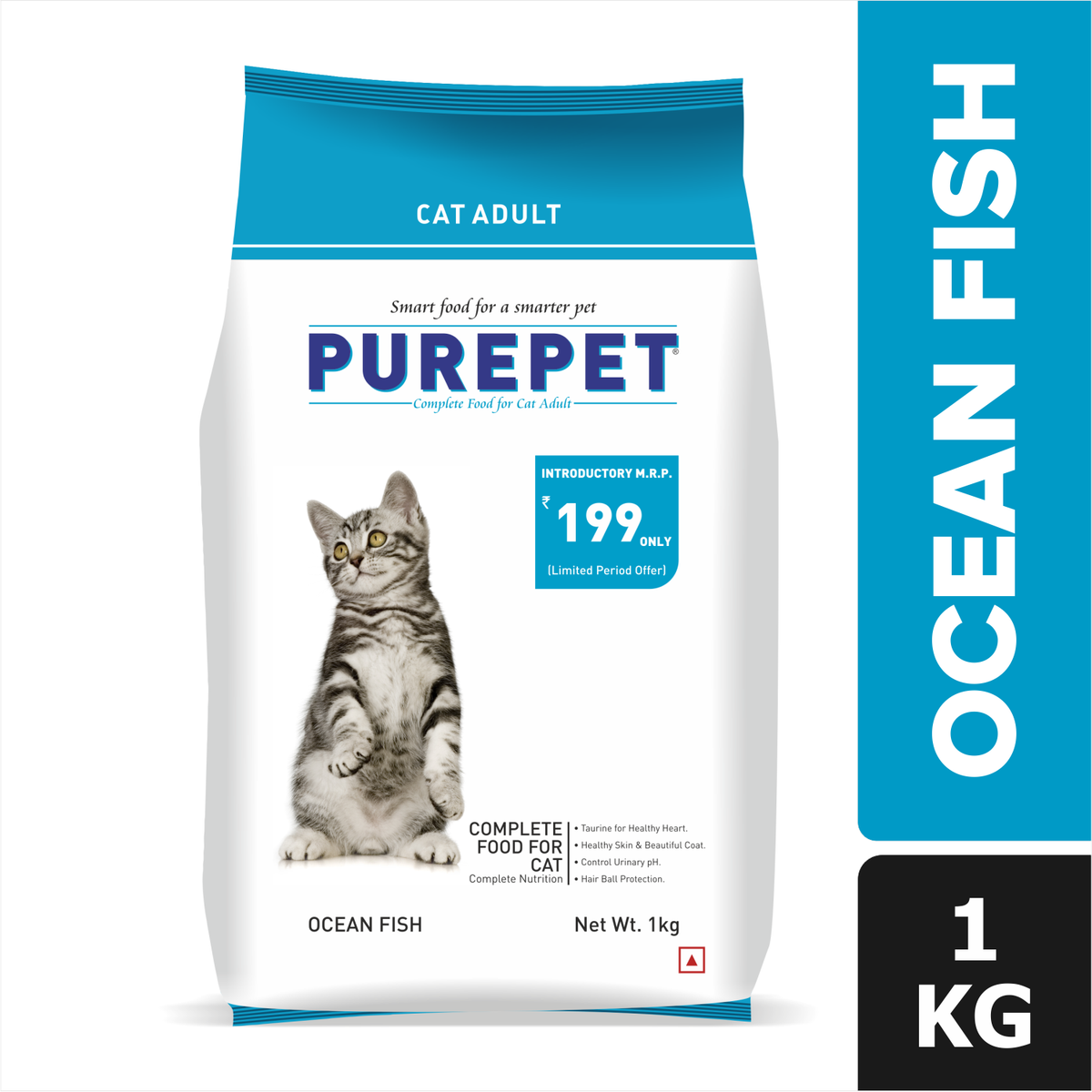 Purepet Ocean Fish Adult Cat Dry Food – Complete Nutrition with Taurine & Hairball Control