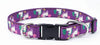 Kennel Adjustable Printed Nylon Dog Collar with Click Buckle – Purple Unicorns Print