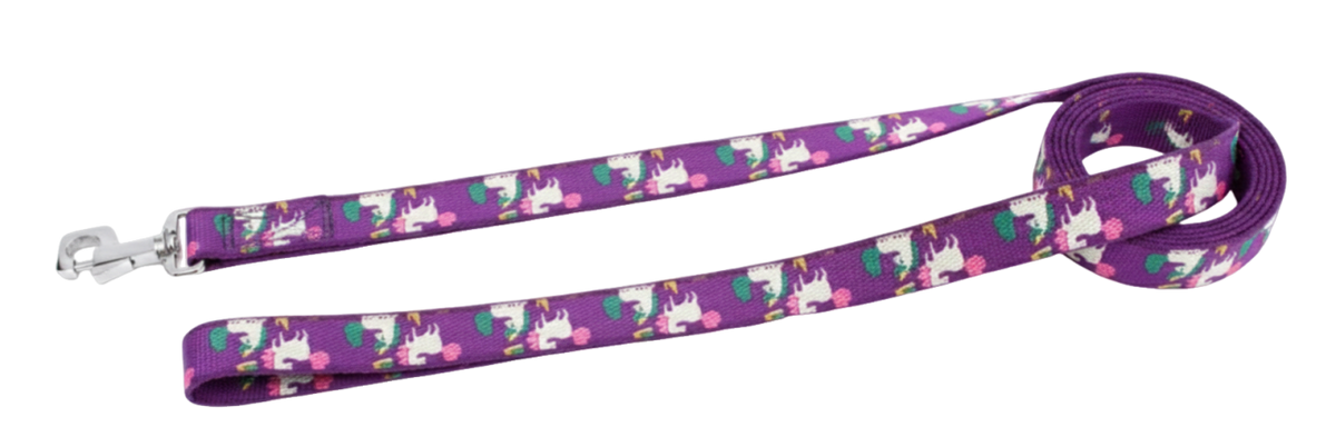 Kennel Purple Unicorns Print Nylon Dog Leash