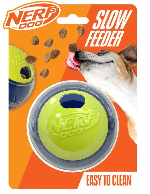 Nerf Dog Puzzle Feeder Ball - Blue/ Green