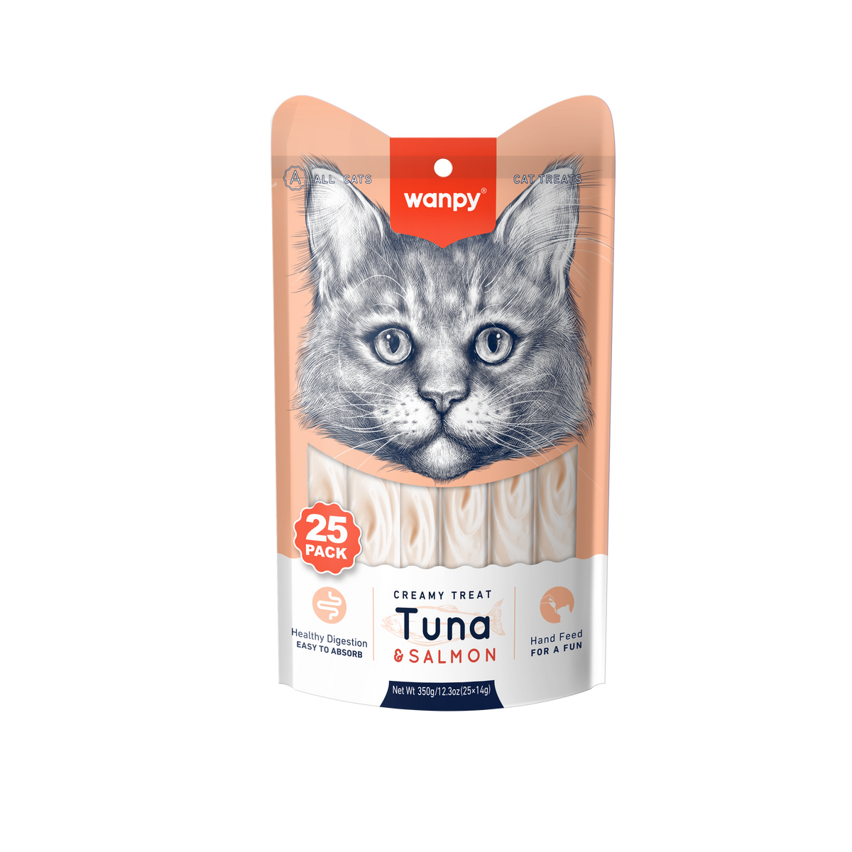 Wanpy Creamy Tuna & Salmon Flavour Lickable Cat Treats