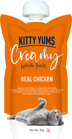 Kitty Yums : Creamy Lickable Cat Treat – Real Chicken Squeeze Tube