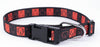 Kennel Adjustable Printed Nylon Dog Collar with Click Buckle – Red Black Memes Print