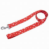 Red Bones Print Nylon Dog Leash — 48 Inch